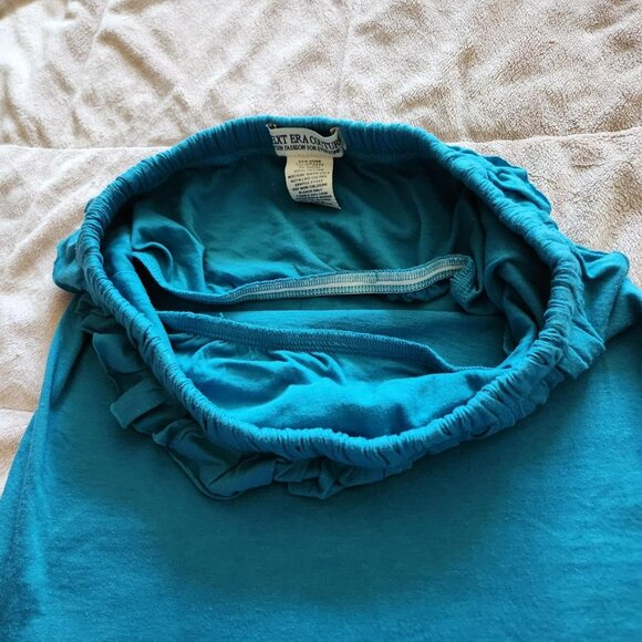 Next Era Couture Blue Green Turquoise Ruffled Tube Top Sz S Y2K Vintage Festival - Picture 5 of 8